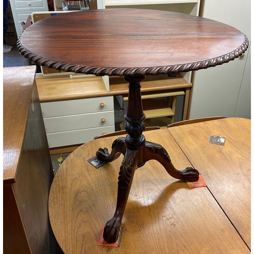 144 - REPRODUCTION MAHOGANY MID 18TH CENTURY STYLE TRIPOD TABLE WITH BIRDCAGE