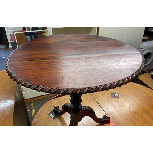 144 - REPRODUCTION MAHOGANY MID 18TH CENTURY STYLE TRIPOD TABLE WITH BIRDCAGE