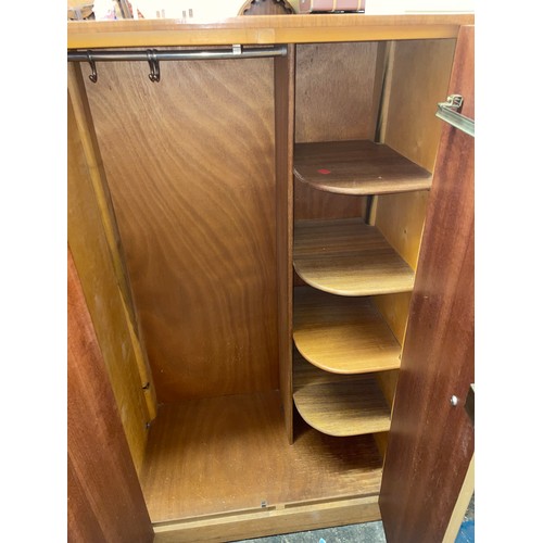 3 - OAK AND WALNUT ART DECO COMPACT MINIATURE WARDROBE