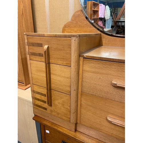 2 - OAK AND WALNUT ART DECO DRESSING TABLE