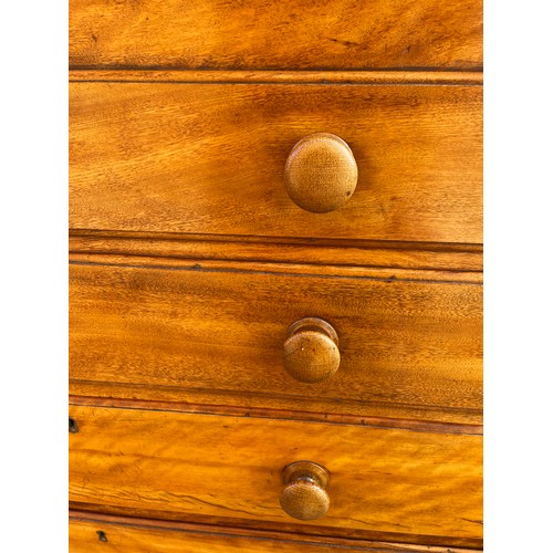 133 - SATIN BIRCH VICTORIAN SCOTCH STYLE CHEST OF DRAWERS