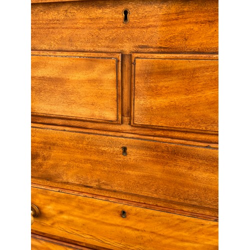 133 - SATIN BIRCH VICTORIAN SCOTCH STYLE CHEST OF DRAWERS