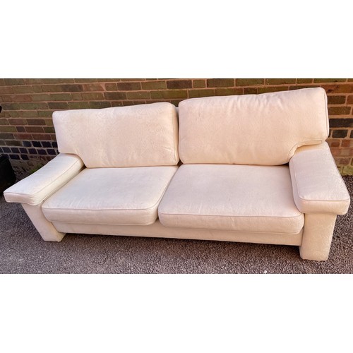 152 - CREAM PATTERN FABRIC LONG SOFA