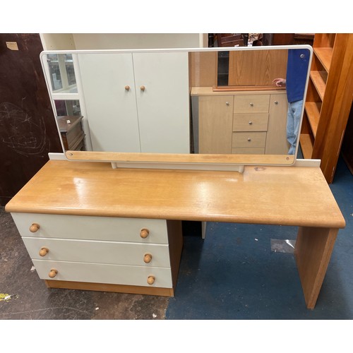 77 - STAG TWO DOOR WARDROBE AND KNEEHOLE DRESSING TABLE