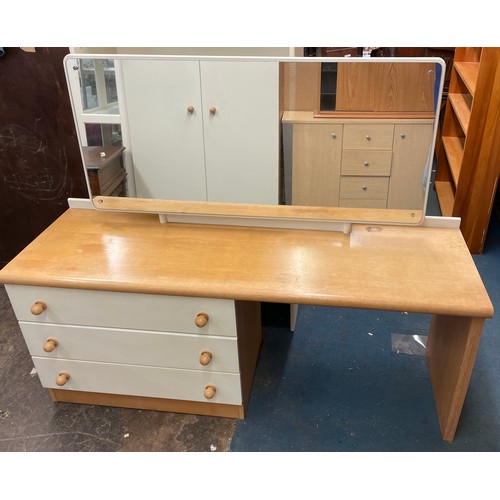 77 - STAG TWO DOOR WARDROBE AND KNEEHOLE DRESSING TABLE