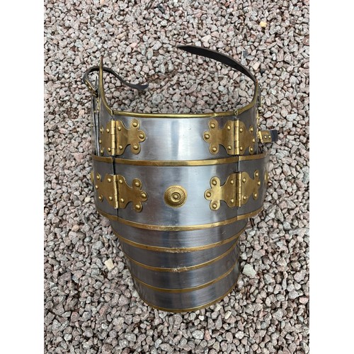 230 - REPLICA ROMAN HELMET, BREAST PLATES, ARMOUR AND SANDALS