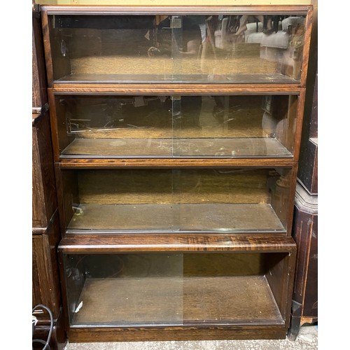 165 - 20TH CENTURY OFFICE FOUR SECTION SLIDING DOOR BOOKCASE ONE DOOR MISSING