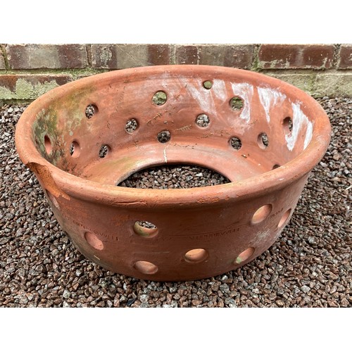 188 - TERRACOTTA CIRCULAR PIERCED POT