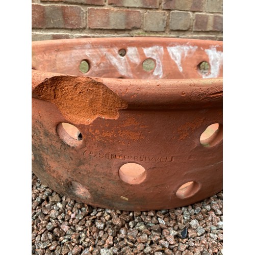 188 - TERRACOTTA CIRCULAR PIERCED POT