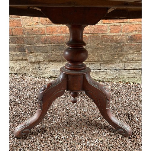 112 - VICTORIAN CARVED BASE CIRCULAR BREAKFAST TABLE