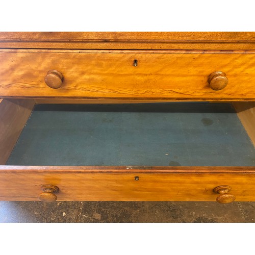 133 - SATIN BIRCH VICTORIAN SCOTCH STYLE CHEST OF DRAWERS