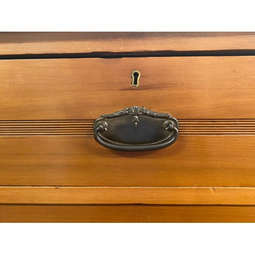 89 - EDWARDIAN SATIN WALNUT TWO OVER THREE DRAWER CHEST