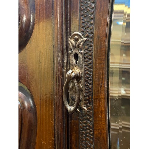 142 - EDWARDIAN HEAVILY CARVED CHEST CUPBOARD