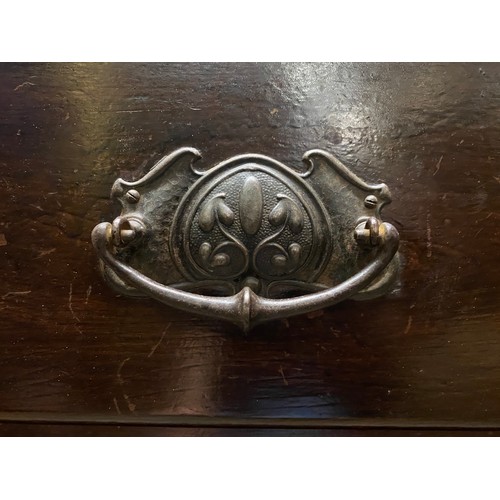 142 - EDWARDIAN HEAVILY CARVED CHEST CUPBOARD