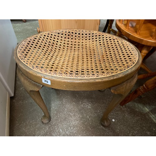 75 - BERGERE OVAL CANED STOOL