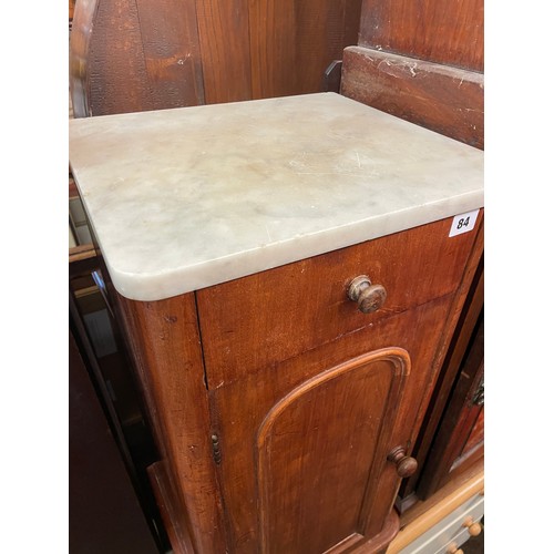 84 - VICTORIAN MARBLE TOPPED POT CUPBOARD