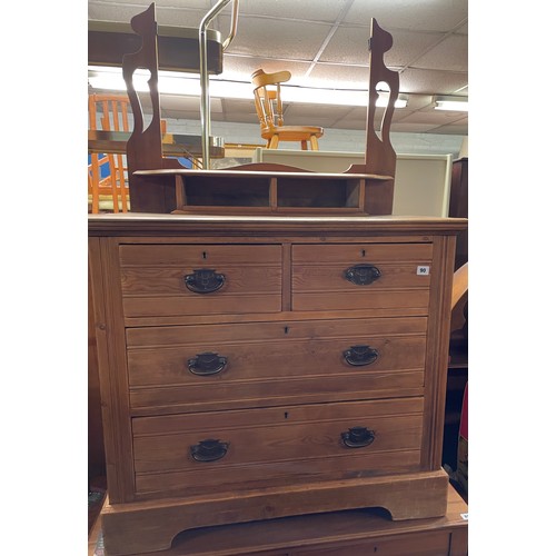 90 - SATIN WALNUT EDWARDIAN DRESSING TABLE