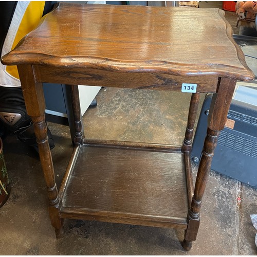 134 - OAK SERPENTINE TOPPED OCCASIONAL TABLE