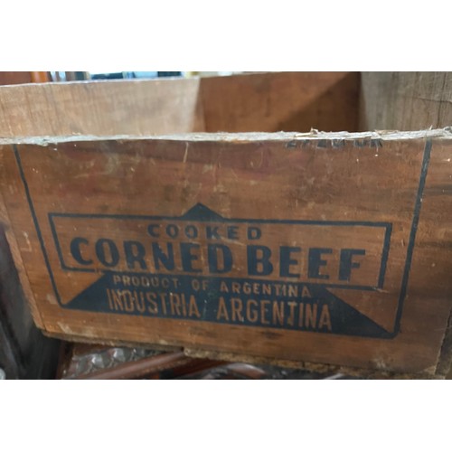 224 - CORNED BEEF ADVERTISING WOODEN CRATE