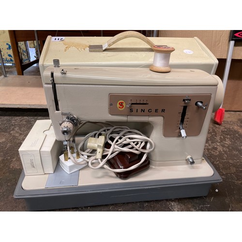 211 - SINGER CASED SEWING MACHINE