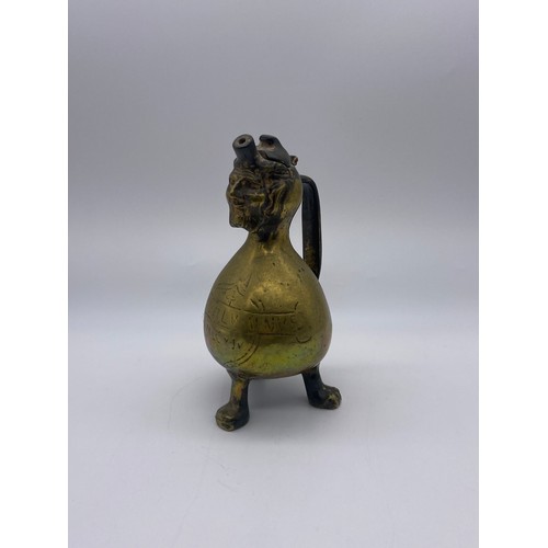 559 - BRASS AQUAMANILE BEARDED MAN JUG