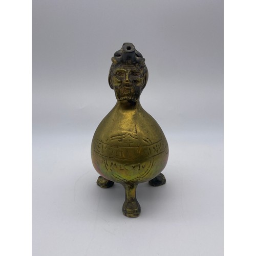 559 - BRASS AQUAMANILE BEARDED MAN JUG