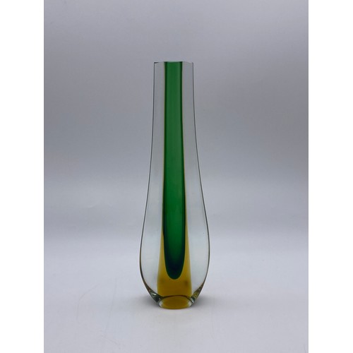 553 - GALLIANO FERRO MURANO SOMMERSO BUD VASE AND A CZECH GLASS BOWL