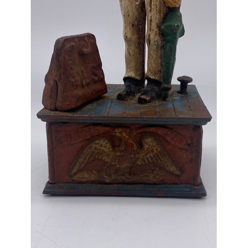 554 - CAST IRON NOVELTY UNCLE SAM MONEY BANK