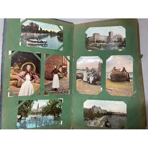 589 - EDWARDIAN ERA PICTURE POSTCARD ALBUM, VARIOUS CARDS