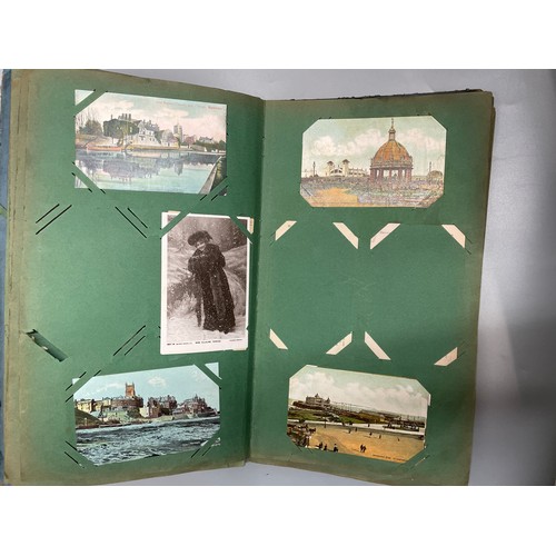 589 - EDWARDIAN ERA PICTURE POSTCARD ALBUM, VARIOUS CARDS