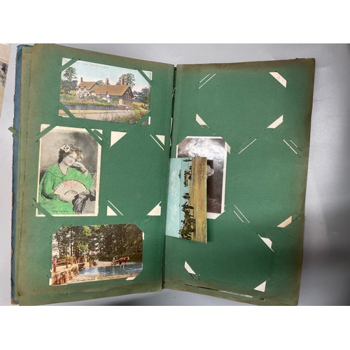 589 - EDWARDIAN ERA PICTURE POSTCARD ALBUM, VARIOUS CARDS