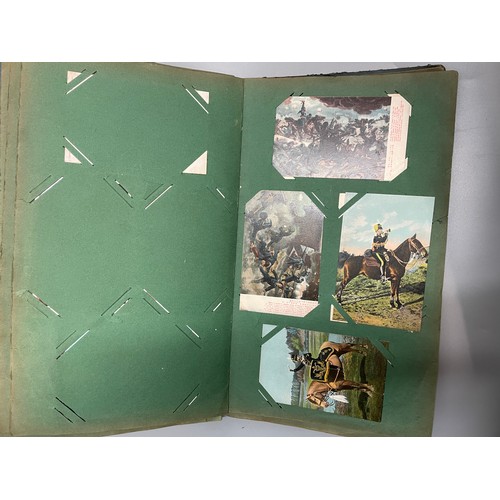 589 - EDWARDIAN ERA PICTURE POSTCARD ALBUM, VARIOUS CARDS