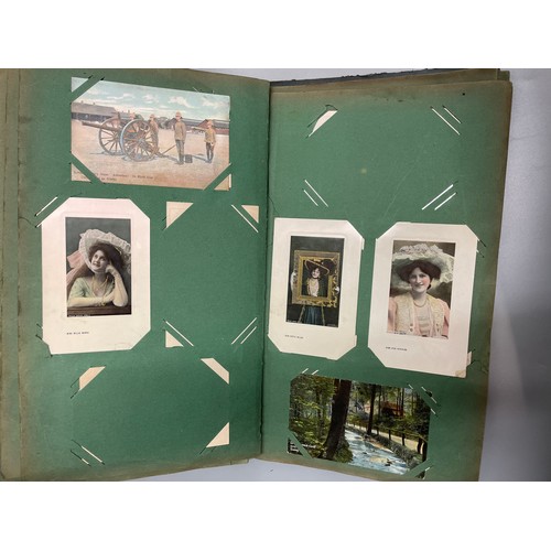 589 - EDWARDIAN ERA PICTURE POSTCARD ALBUM, VARIOUS CARDS