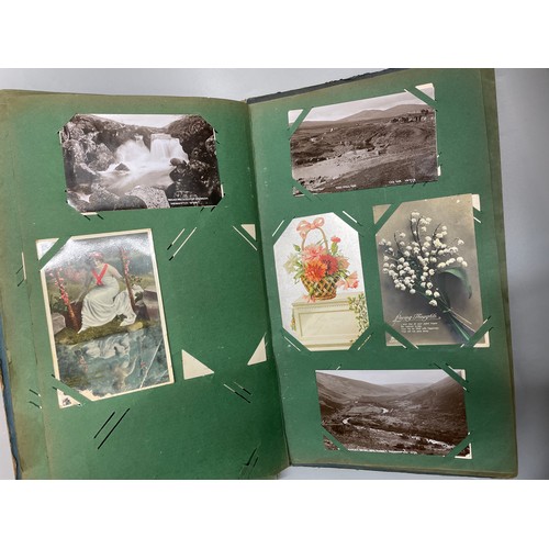 589 - EDWARDIAN ERA PICTURE POSTCARD ALBUM, VARIOUS CARDS