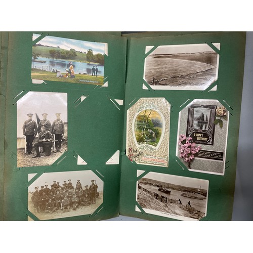 589 - EDWARDIAN ERA PICTURE POSTCARD ALBUM, VARIOUS CARDS