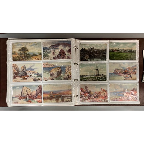 591 - BINDER OF PICTURE POSTCARD ALBUMS TOPOGRAPHICAL THE LAKES, AND OTHERS