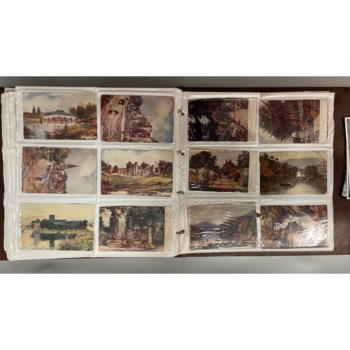 591 - BINDER OF PICTURE POSTCARD ALBUMS TOPOGRAPHICAL THE LAKES, AND OTHERS