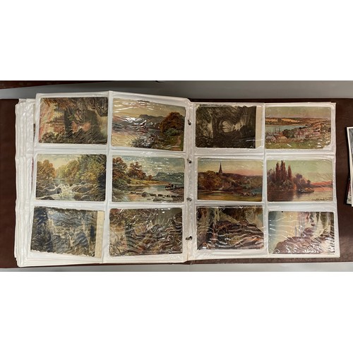 591 - BINDER OF PICTURE POSTCARD ALBUMS TOPOGRAPHICAL THE LAKES, AND OTHERS