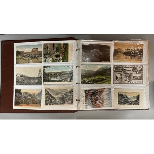 591 - BINDER OF PICTURE POSTCARD ALBUMS TOPOGRAPHICAL THE LAKES, AND OTHERS