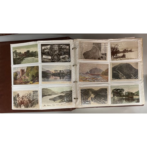 591 - BINDER OF PICTURE POSTCARD ALBUMS TOPOGRAPHICAL THE LAKES, AND OTHERS