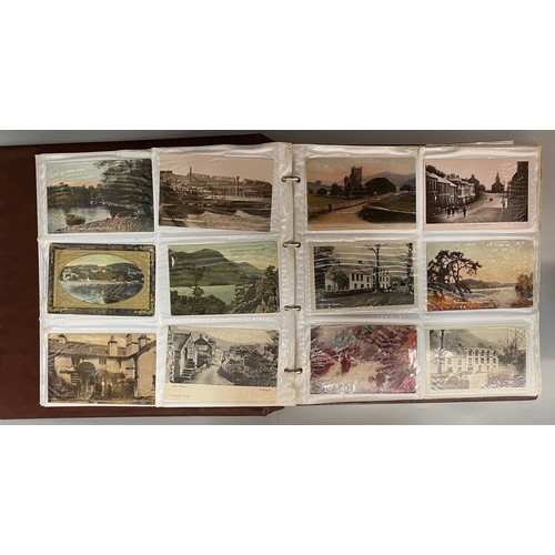 591 - BINDER OF PICTURE POSTCARD ALBUMS TOPOGRAPHICAL THE LAKES, AND OTHERS