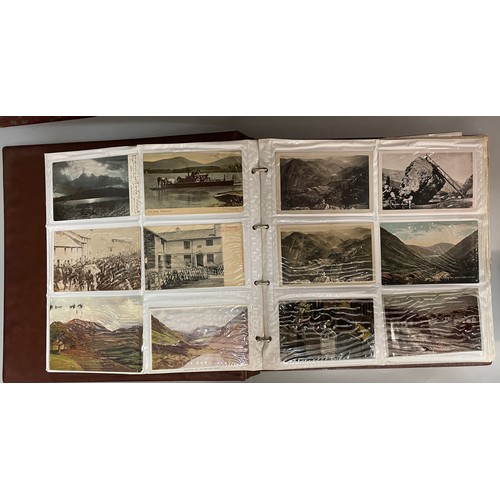 591 - BINDER OF PICTURE POSTCARD ALBUMS TOPOGRAPHICAL THE LAKES, AND OTHERS