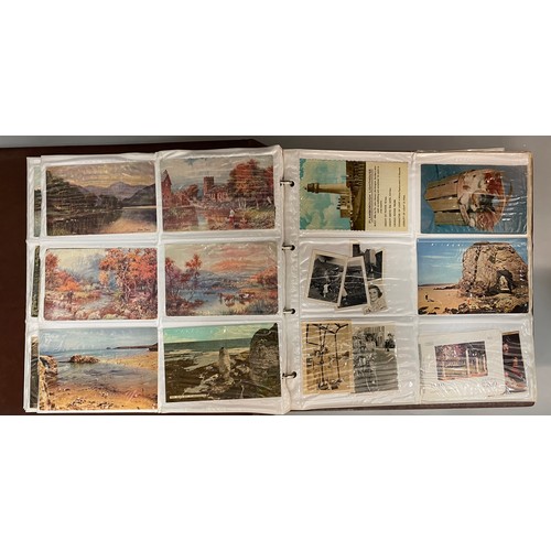 591 - BINDER OF PICTURE POSTCARD ALBUMS TOPOGRAPHICAL THE LAKES, AND OTHERS