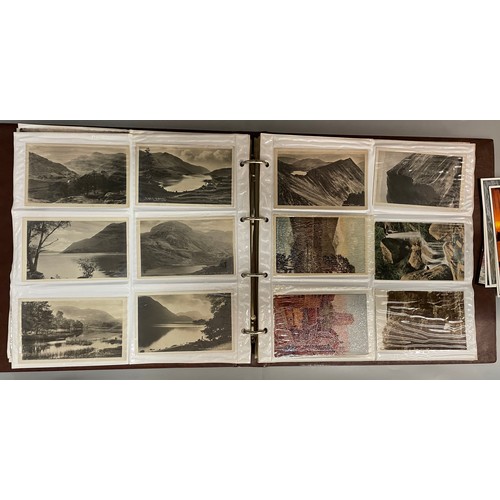 591 - BINDER OF PICTURE POSTCARD ALBUMS TOPOGRAPHICAL THE LAKES, AND OTHERS