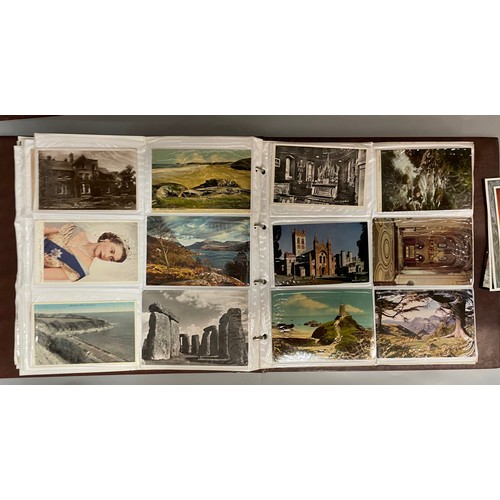 591 - BINDER OF PICTURE POSTCARD ALBUMS TOPOGRAPHICAL THE LAKES, AND OTHERS