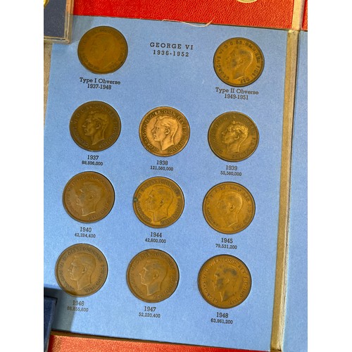 583 - THREE PRE DECIMAL FOLDERS OF FLORINS INCOMPLETE, PENNIES, AND HALF CROWNS, REPLICA QUEEN ELIZABETH I... 