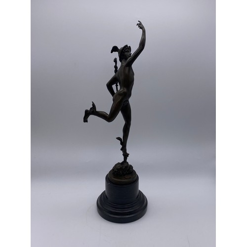 670 - GRAND TOUR BRONZE OF HERMES AFTER GIAMBOLOGNA GARNTH PARIS WITH JBDEPOSEE BRONZE GARANTI PARIS FOUND... 