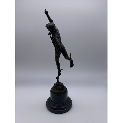 670 - GRAND TOUR BRONZE OF HERMES AFTER GIAMBOLOGNA GARNTH PARIS WITH JBDEPOSEE BRONZE GARANTI PARIS FOUND... 