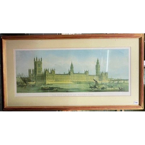 685 - LITHOGRAPHIC PRINT THE NEW PALACE AT WESTMINSTER