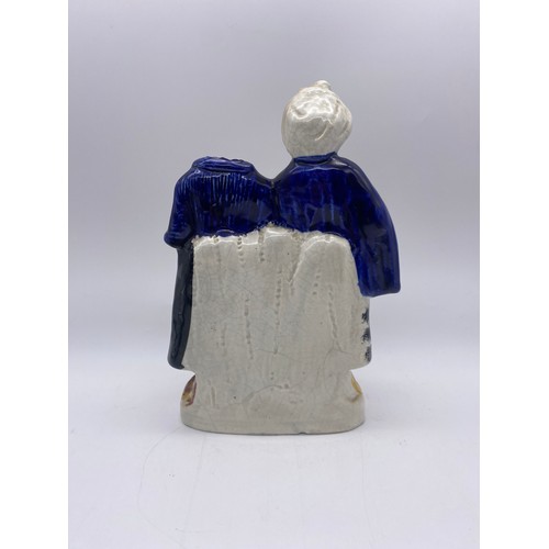 263 - STAFFORDSHIRE FIGURE GROUP OF TWO WELSH LADIES WITH BASKETS A/F AND A CONTINENTAL FAIRING ENTITLED A... 